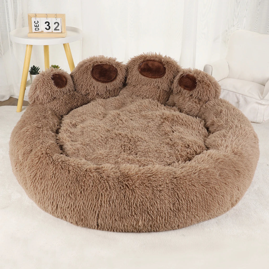 Fluffy Dog Bed Winter Warm Pet Sofa Basket Mat for Cats & Dogs with Blanket
