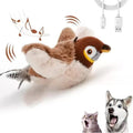 Interactive Chirping Bird Toy for Cats & Dogs - Touch Activated Rechargeable Plush Pet Toy