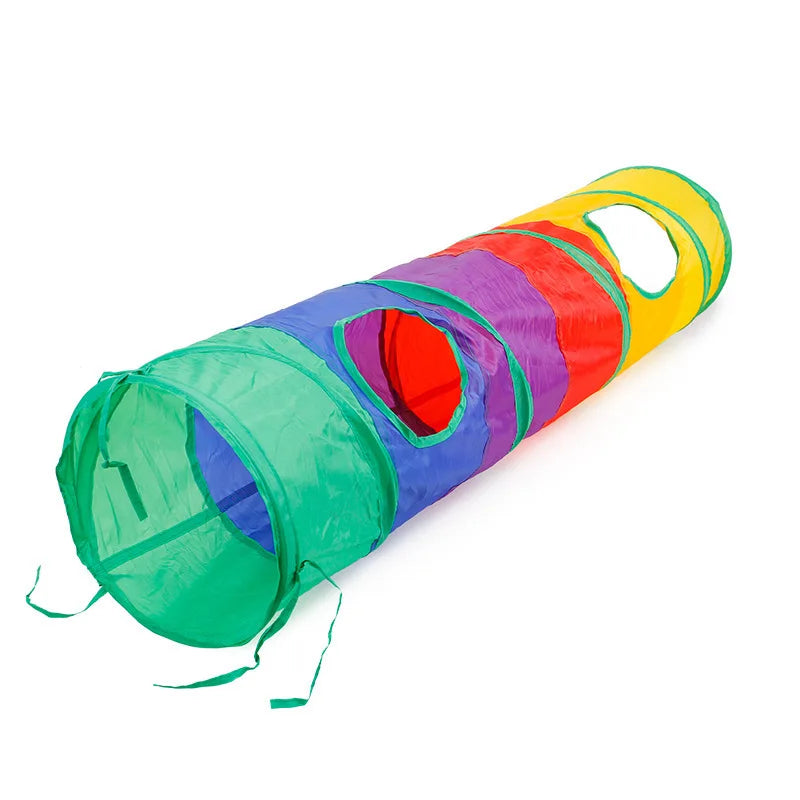 Cat Tunnel Play Toy - Foldable Breathable Drill Barrel for Indoor Cats