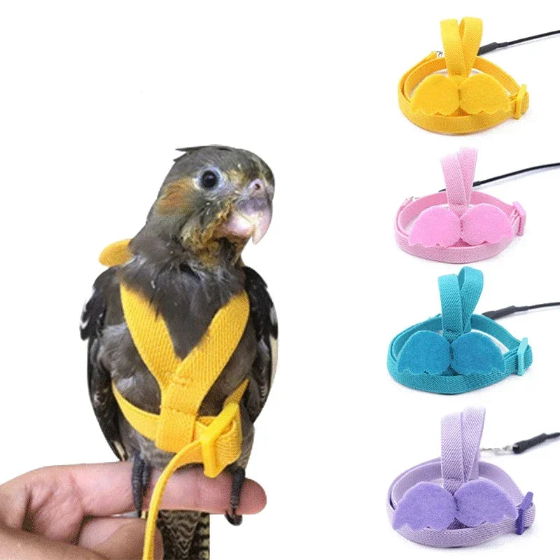 Parrot Flying Harness Leash - Outdoor Flight Training Rope for Cockatiels