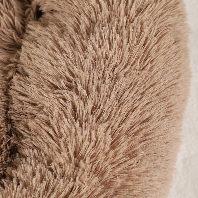 Fluffy Dog Bed Winter Warm Pet Sofa Basket Mat for Cats & Dogs with Blanket