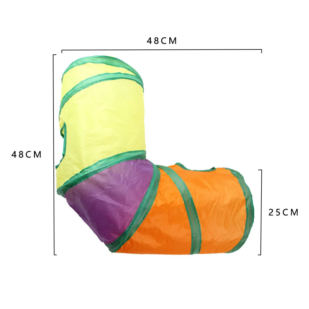 Cat Tunnel Play Toy - Foldable Breathable Drill Barrel for Indoor Cats