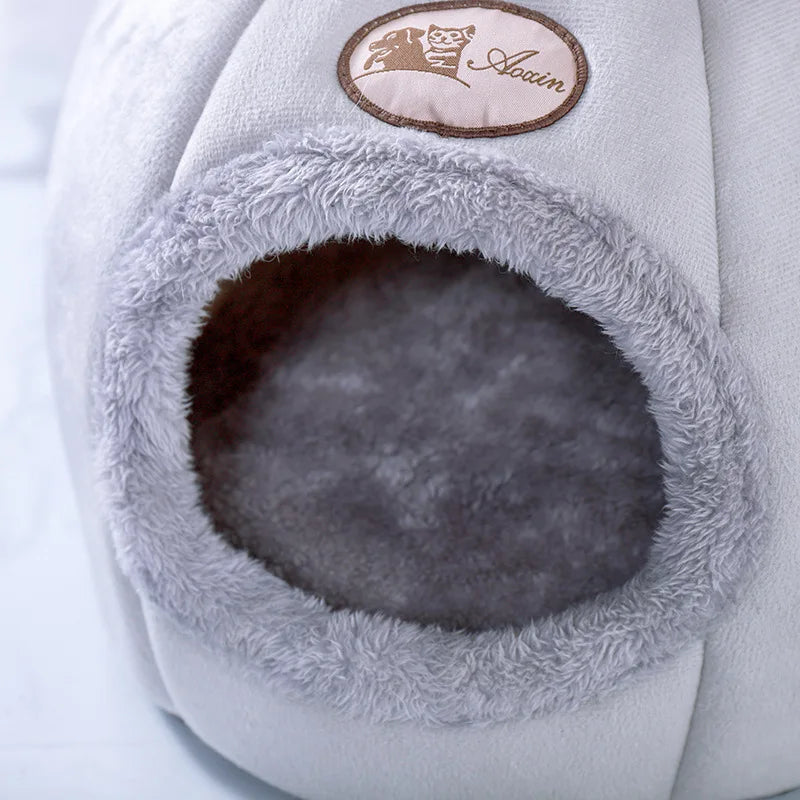 Deep Sleep Cat Bed - Winter Comfort Cozy Cave Nest Indoor for Small Dogs