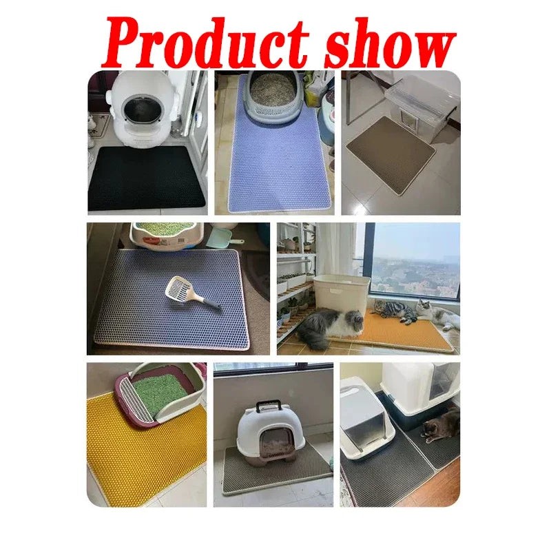 Large Cat Litter Mat - Waterproof Non Slip Double Layer Litter Box Pad