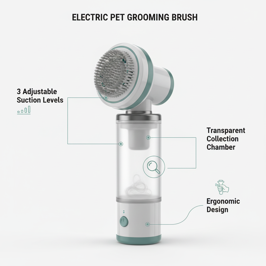 Electric Pet Hair Portable Pet Massage Cleaning Brush