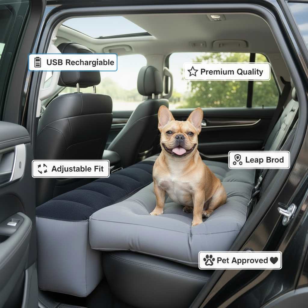 Inflatable Car Back Seat Gap Filler & Leg Rest for SUV Sedan - Pet Travel Accessory