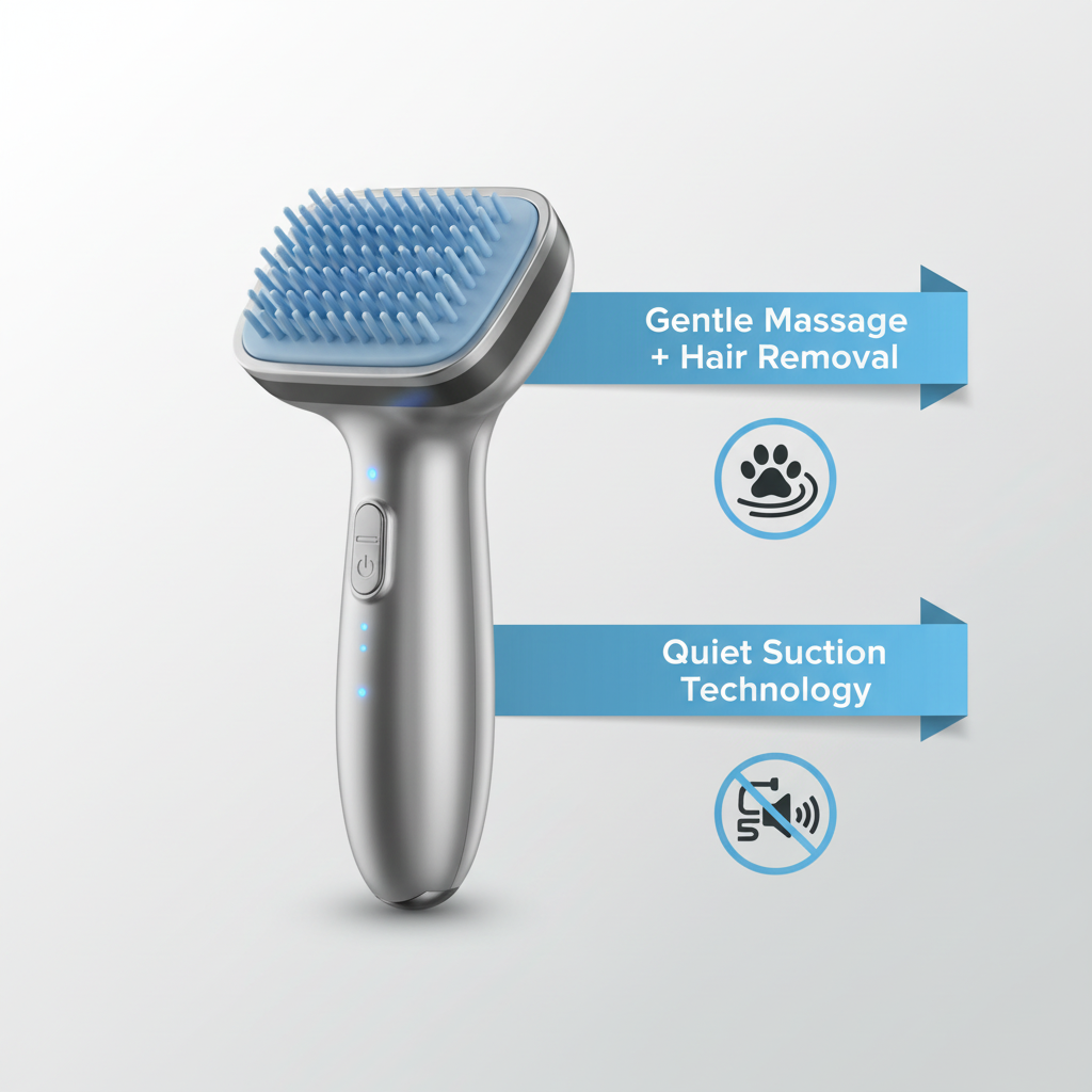 Electric Pet Hair Portable Pet Massage Cleaning Brush
