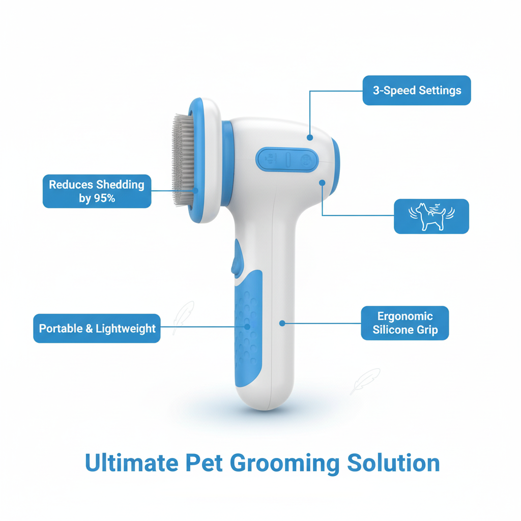Electric Pet Hair Portable Pet Massage Cleaning Brush
